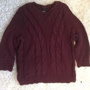 Knit burgundy sweater